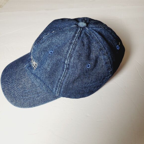 Vintage Gant Jeans Hat Cap Mens OS Blue Denim Embroidered Metal Sportswear Arch - Picture 2 of 6